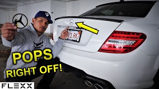 Remove Mercedes Trunk Emblem Star without removing trunk lining