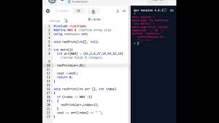 Print array backwards using Recursion