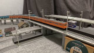 Hoscale 高架島式ホームと立体交差＋架線柱 103系 琴電 【GoPro】 part5   005