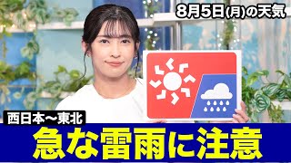 お天気キャスター解説 あす 8月5日(月)の天気