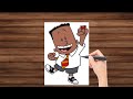 How to draw George beard easy ||How to draw George Beard from Captain  step by step easy