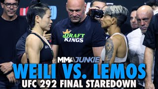 Amanda Lemos Says 'Belt is Already Mine' After Final Faceoff With Zhang Weili | UFC 292