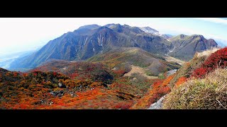 九重山の大船山紅葉　Hiking to Mt. Kuju in Japan.Beautiful Taisenzan autumn leaves .