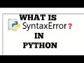 what is syntax error in python