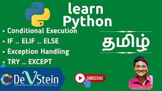 P02 Python in Tamil - Conditional Execution, Exception Handling
