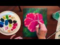 easy hibiscus acrylic painting tutorial in real time