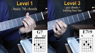 3 levels of Jazz Blues chord progression