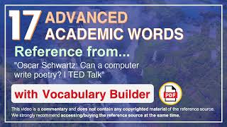 17 Advanced Academic Words Ref from "Oscar Schwartz: Can a computer write poetry? | TED Talk"