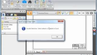Excel To Table App for Solid Edge