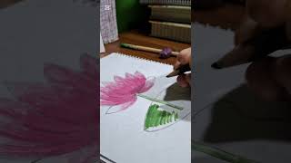 Easy way to art Pink water lily🌷 #art #painting #foryou#pink water lily #subscribe #artwork