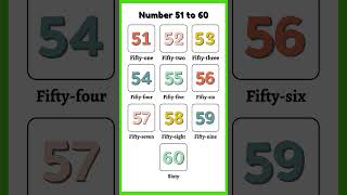 Number 51 to 60 in English | Number 51 to 60 | Numbers chart ( English lessons for kids )