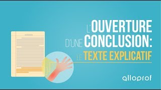 L'ouverture d'une conclusion d'un texte explicatif | Français | Alloprof