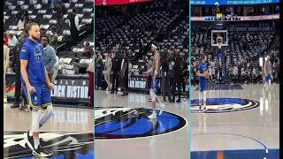 STEPH CURRY \u0026 KLAY THOMPSON TRASH TALK EACH OTHER DURING WARM UP BEFORE LAST NIGHT GAME AT AA CENTER