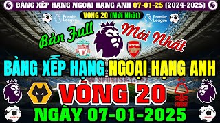 Bảng Xếp Hạng Ngoại Hạng Anh 2024/2025 Mới Nhất Vòng 20 | Ngày 7/1/2025 | LIV Top 1 (Bản Full Nhất)