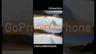 【アルペンスノーボード追い撮り】GoPro HERO10 BLACK VS iPhone14Pro【手ブレ・画質比較】ホワイトピアたかす #shorts