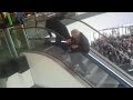 ESCALATOR FAIL: Polish men fall upstairs many times