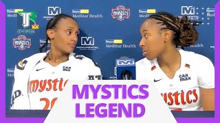 Brittney Sykes and Ariel Atkins PRAISE Alana Beard after Mystics DEFEAT Sparks in her HOF night