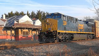 A Couple Trains In Aberdeen W/ CSX's 1st CM44AH Rebuild