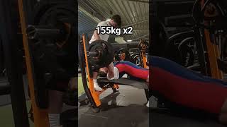 155kg x2 bench press