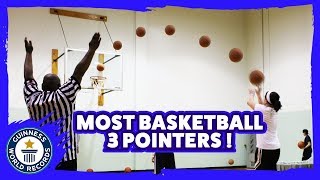 Most basketball three pointers in one minute - Guinness World Records