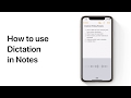 Use Dictation in Notes — Apple Support