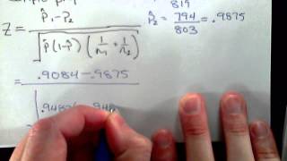 test statistic (2-sample proportion)