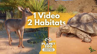 Building Habitats for Kirk's Dik-Dik \u0026 African Spurred Tortoise 🐢 Planet Zoo Zookeepers Animal Pack