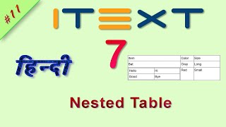 Nested Tabled | iText 7 Java Hindi tutorial | itext pdf java tutorial