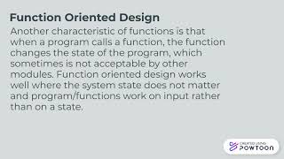 Function Oriented Design