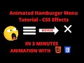 Animated Hamburger Menu PURE HTML CSS IN 3 MINUTES ❤️