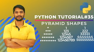 Python Pattern Programs - Printing Stars '*' in Pyramid Shape - In Hindi