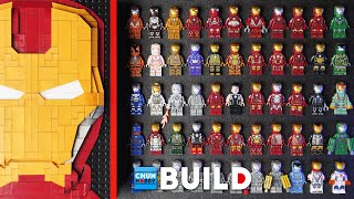 55 IRON MAN LEGO Minifigures! - IRON BOOK Speed Build! - Marvel - Unofficial LEGO | Beat Build