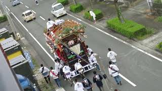 2022年 磐田市福田祭り　六社神社祭典 本町連 　屋台引き廻し(上空から撮影）　令和4年　10月8日