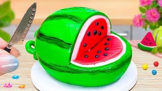 Sweet Summer Mini Watermelon Cake 🍉🎂  Relaxing ASMR Recipe ❤ SoYummy