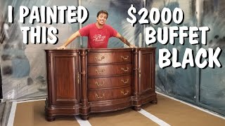 Expensive Bernhardt Buffet Makeover with Paint