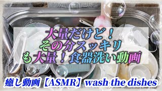 【癒しの生活音】いっぱいの食器洗いするよっ！水の音いいよね♪#キッチンリセット #食器洗い #左利きの皿洗い #asmr #cleanwithme