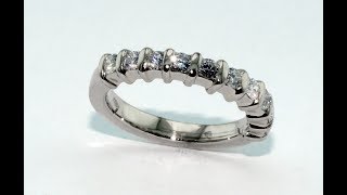 Riviera diamonds ring 18KT white gold handmade