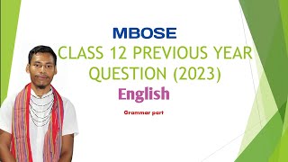 Class 12 English solved question paper | MBOSE 2023