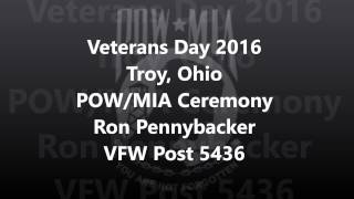 POW/MIA Ceremony 2016 Veterans Day Troy, Ohio USA