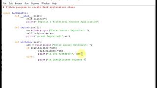 Python program to create Bank application class