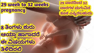 8 ತಿಂಗಳ ಗರ್ಭಿಣಿಯರ ಮಗುವಿನ ಬೆಳವಣಿಗೆ l 29 week to 32 week fetal development l 8 months pregnency l