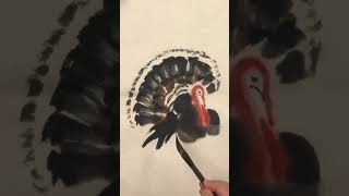 感恩节来画一只国画的火鸡/How to draw a turkey in traditional Chinese painting（step by step）