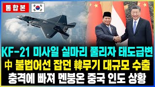 [통합본] KF-21 미사일 실마리 풀리자 태도급변 中 불법어선 잡던 韓무기 대규모 수출 충격에 빠져 멘붕온 중국 인도 상황