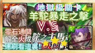 『神魔之塔』九黎戰神 ‧ 蚩尤隊 | 0石通關 | 解全火成就 | 四卡速刷看這裏！羊駝之主馬超【羊駝暴走之擊 地獄級】