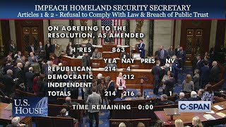 U.S. House: Debate & Vote on Secretary Mayorkas Impeachment Resolution