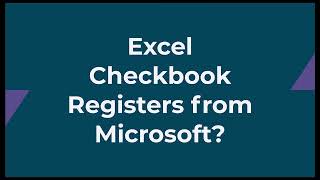 Does Excel have a free checkbook register template?