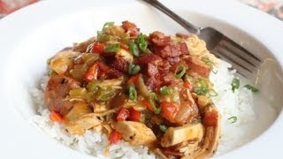 Cajun Chicken Ragu - Spicy Chicken and Sausage Stew over Rice - Mardi Gras Special