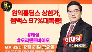 원익홀딩스 상한가, 젬백스 97%대폭등! ▶이재상◀ [종가의달인]