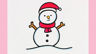 How to Draw a Snowman Step by Step| Snowman Drawing