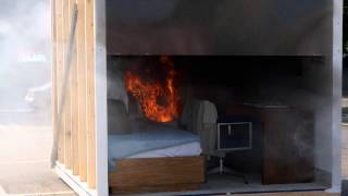 Fire Safety Demo - Mock Dorm Room Burn